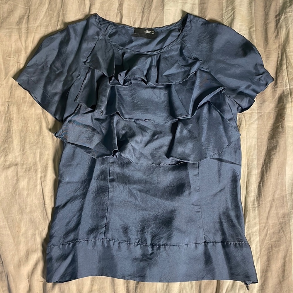 Silk Like Ruffle Blouse